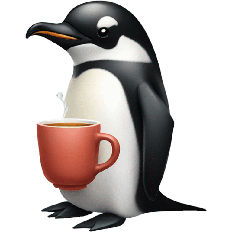 Penguin drinking tea emoji