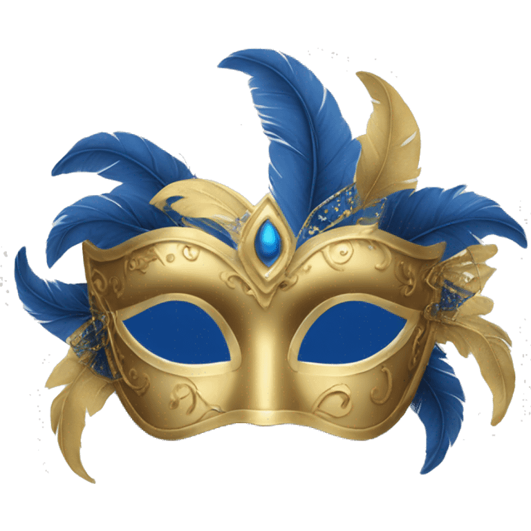 blue and gold masquerade mask emoji