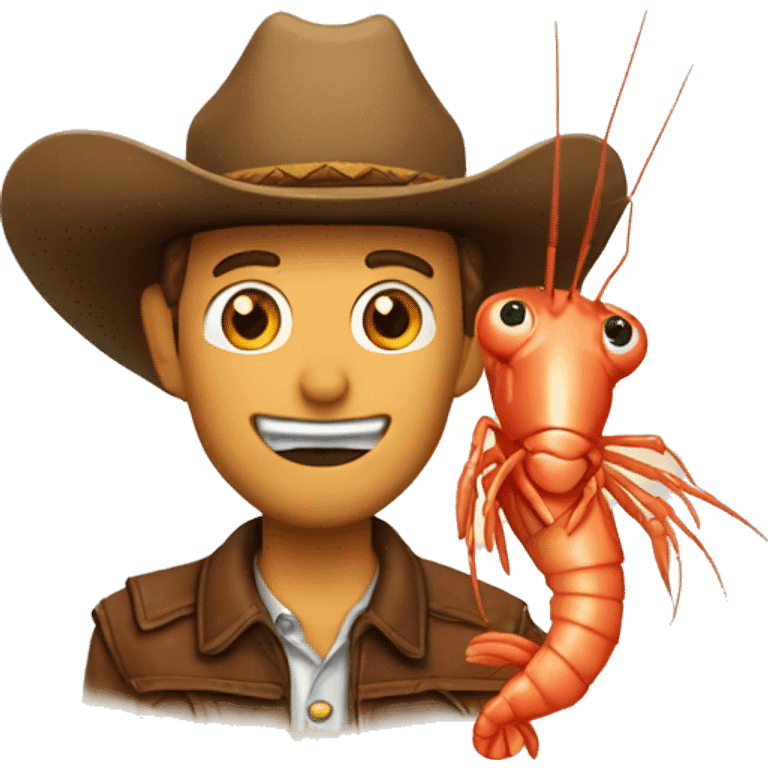 shrimp with a cowboy emoji