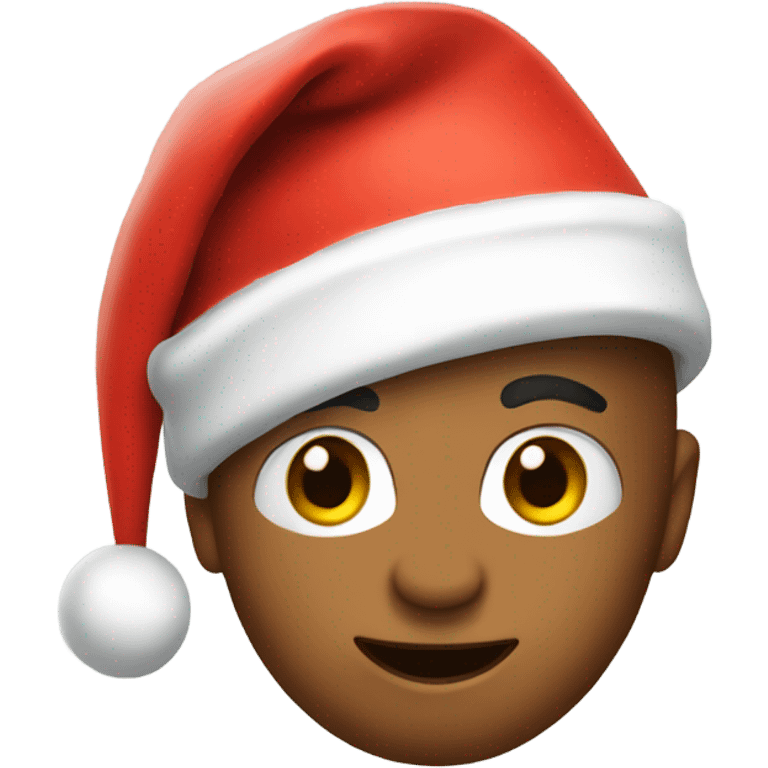 Tennis player wearing Santa hat emoji