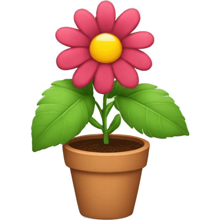 Potted plant with flower on leaf emoji