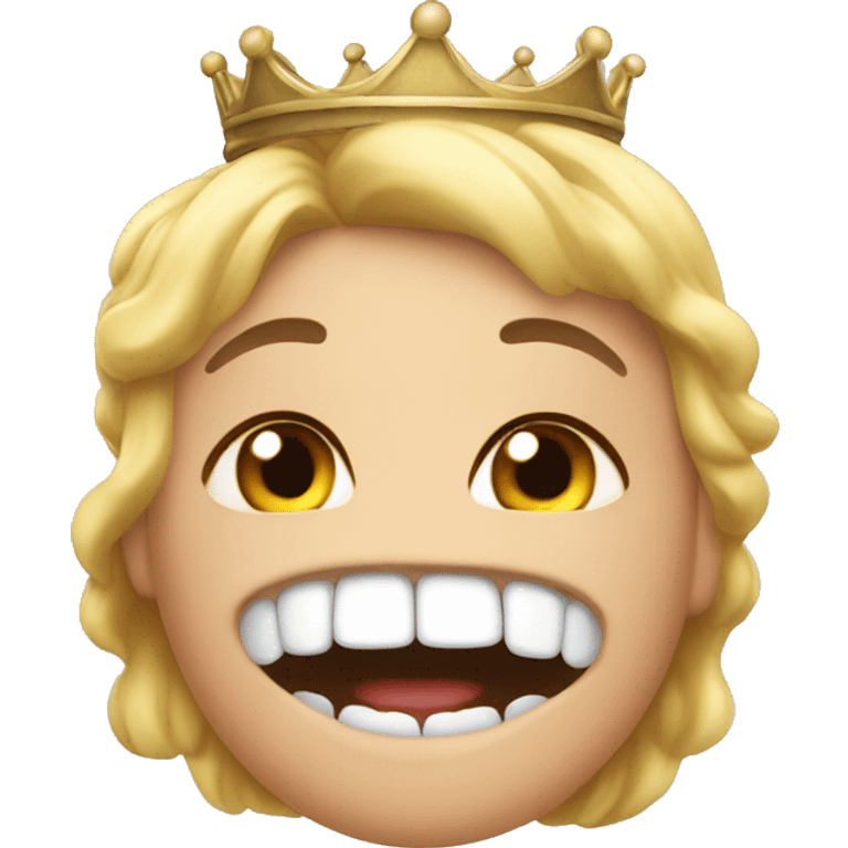 gritted teeth, crown, little girl  emoji