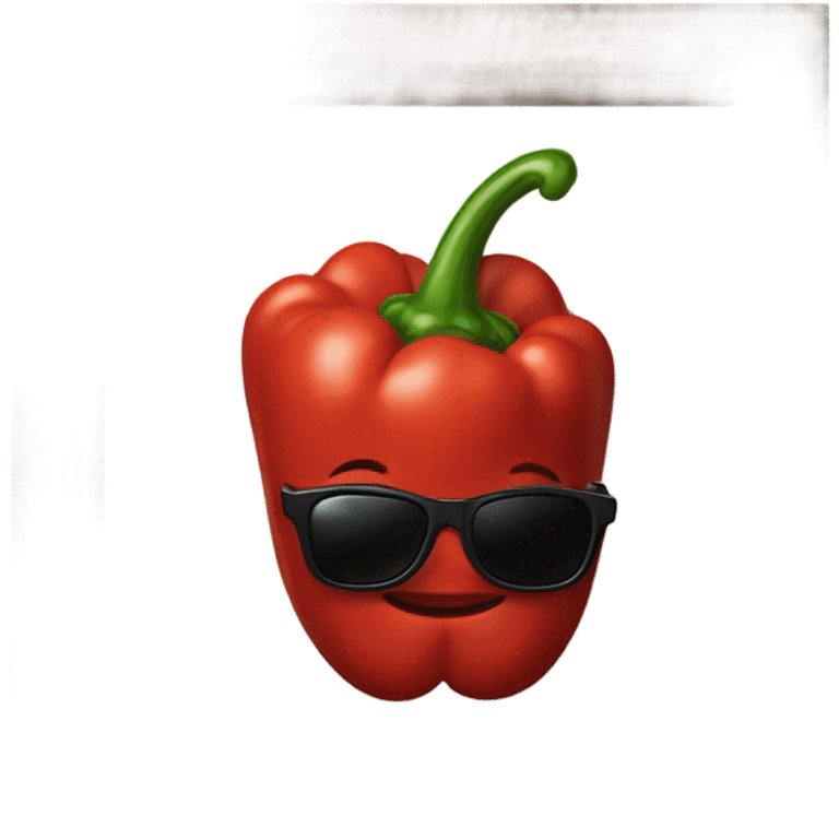 Red pepper with Mantel and sunglasses and necklace emoji