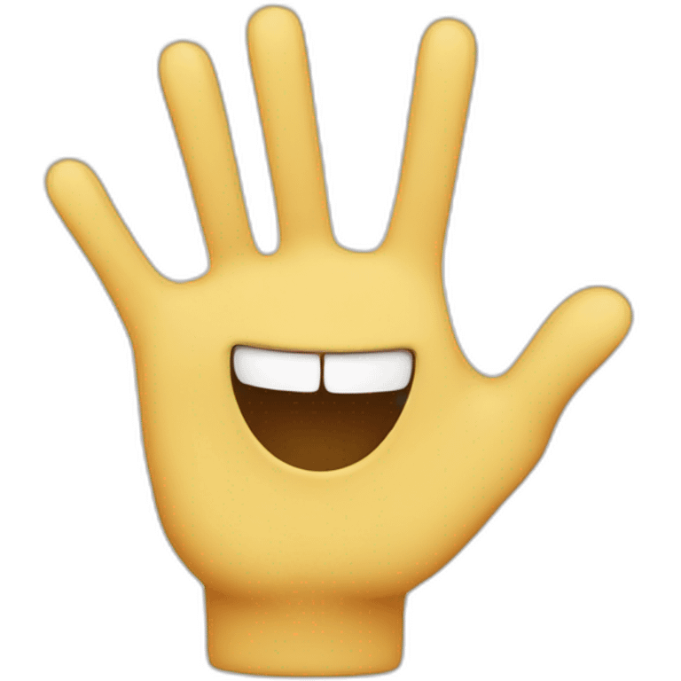 happy face with fingers emoji