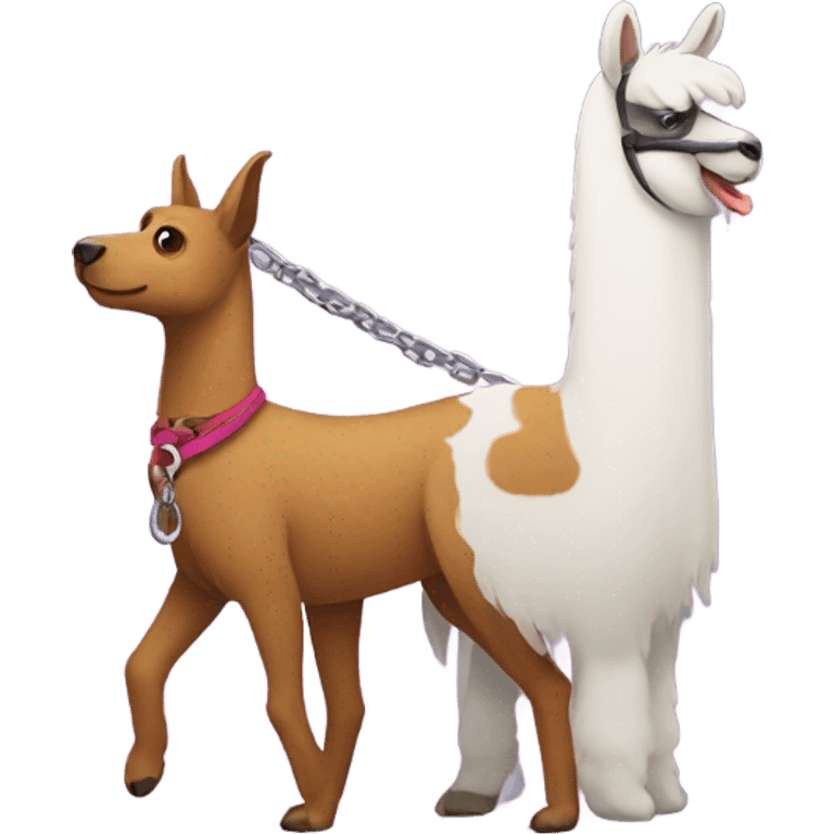 dog walking a llama emoji