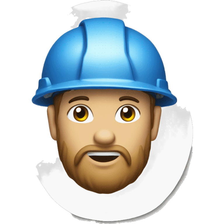 sticker, elk, blue, builder, in a white helmet emoji