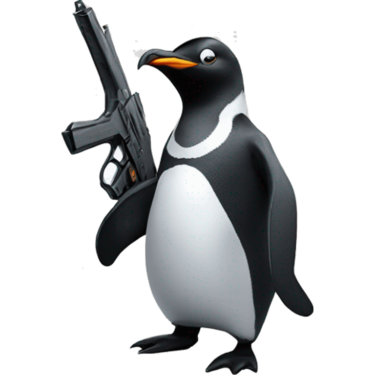 Penguin with gun  emoji