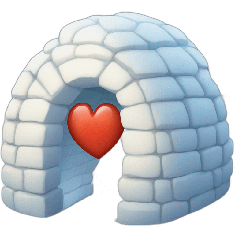 igloo with big heart emoji