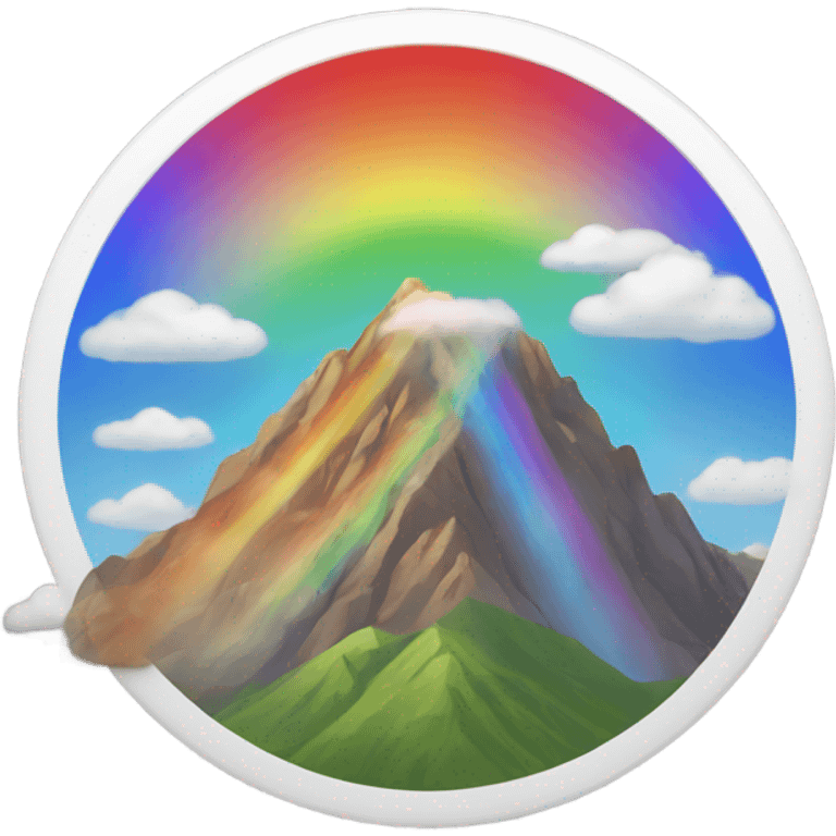 Rainbow over a mountain emoji