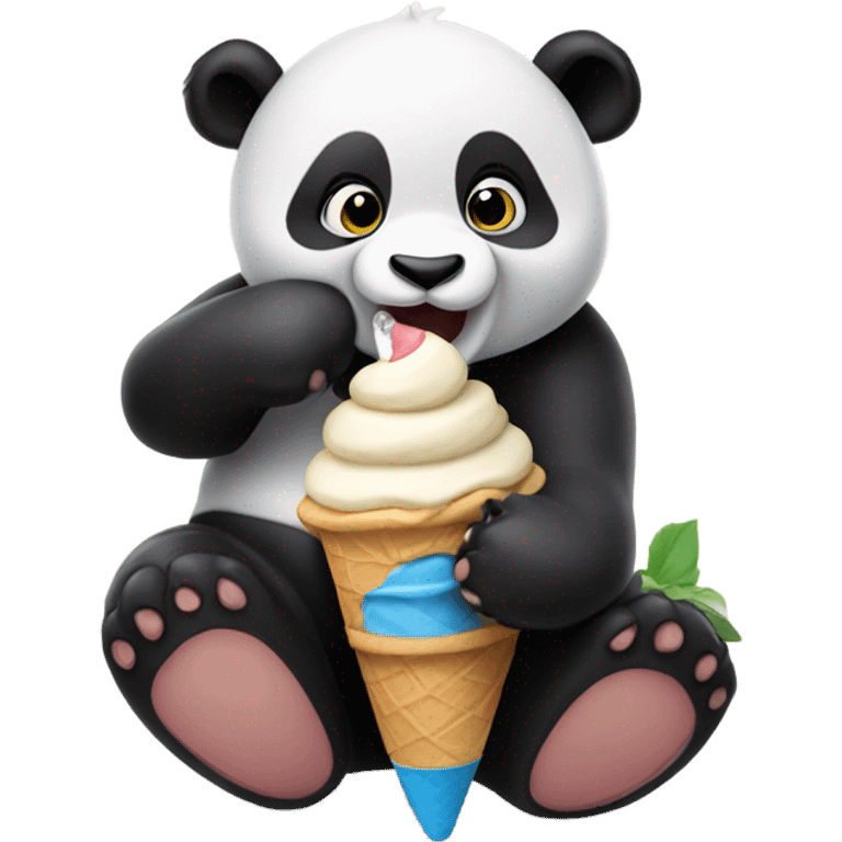 Panda eating ice cream emoji