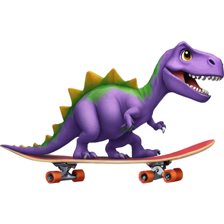 Dinosaur riding a skateboard  emoji