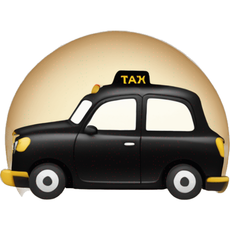 black taxi cab inside a cup of tea emoji