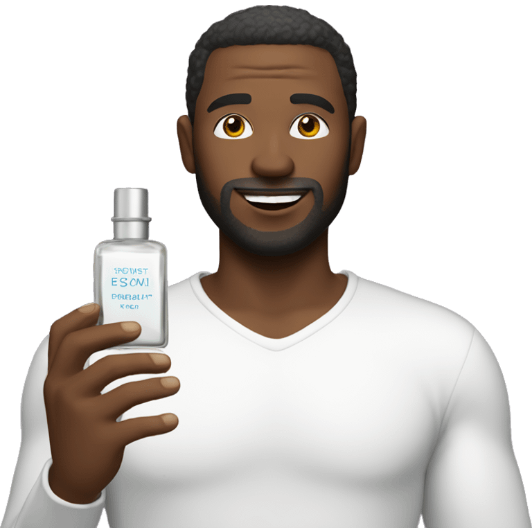 white Man with perfume in hand emoji