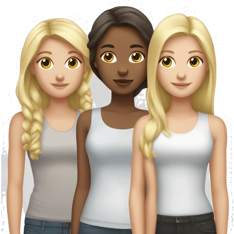 Three girls one brunette white girl two blonde girls  emoji