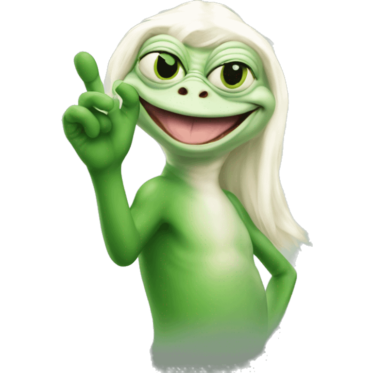 Albino squirl and green pepe the frog giving the OK hand gesture emoji