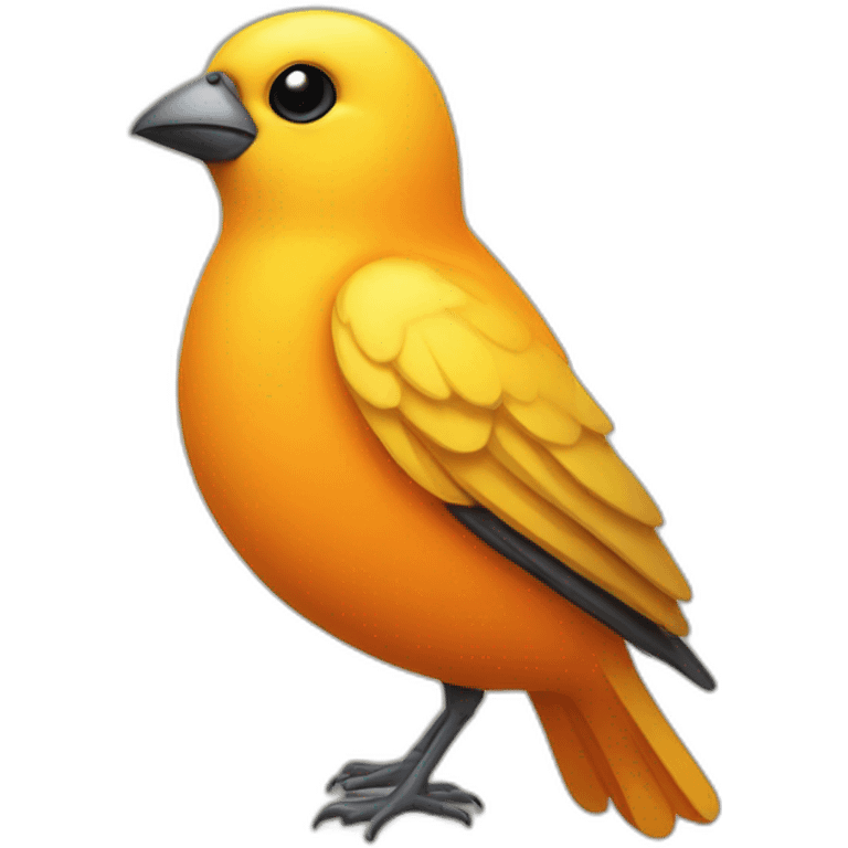 cartoon canary bird with orangecolor emoji