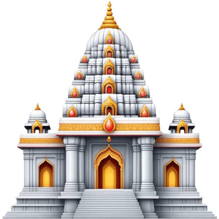 Cinematic Realistic Tirupati Balaji Temple Landmark Emoji, depicted with intricate carvings and spiritual aura rendered with lifelike detail and radiant, divine lighting. emoji