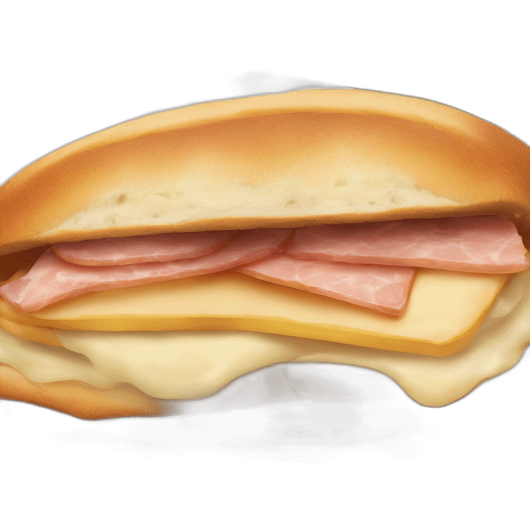 mortadella sandwich with melted provolone on a brioche bun emoji