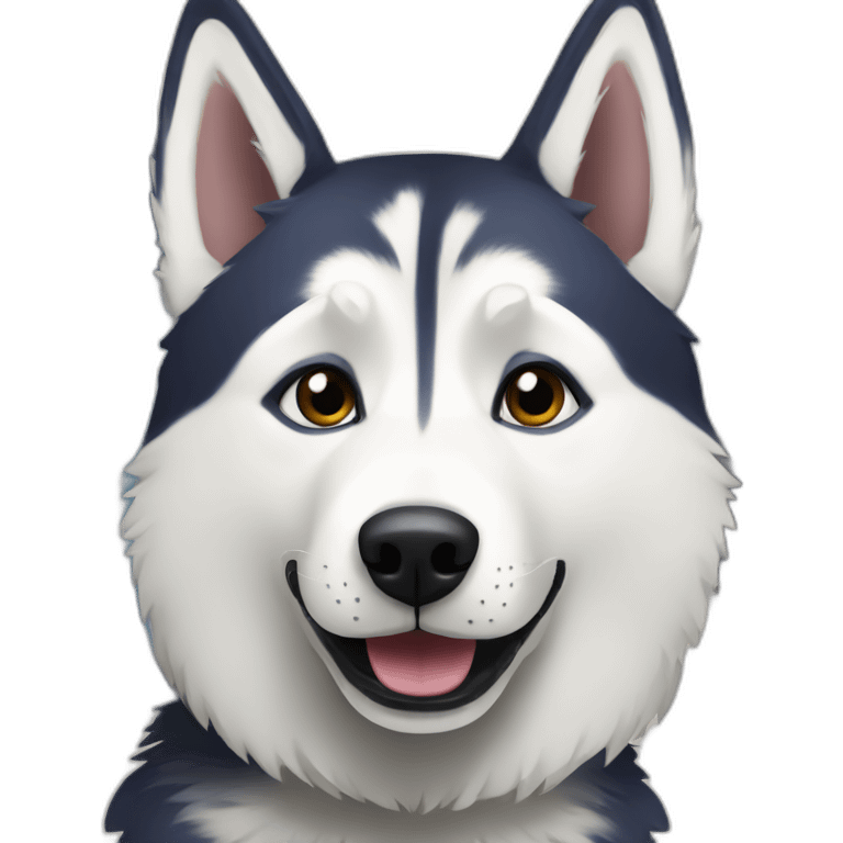 Husky in metro emoji