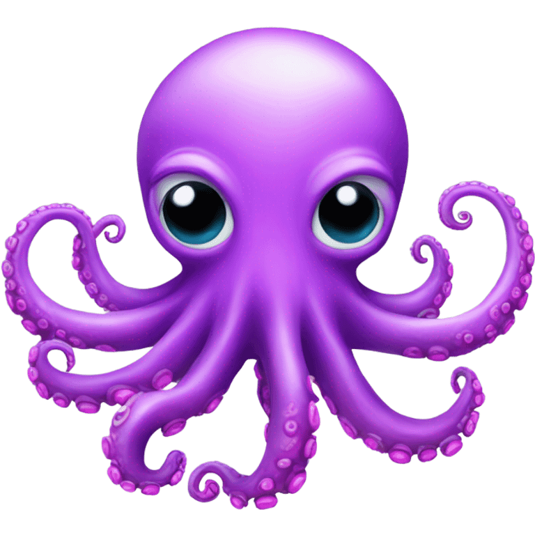 Silver octopus with purple horns and hot pink wings emoji