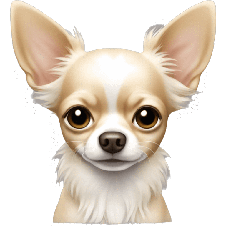 White tan long hair chihuahua emoji