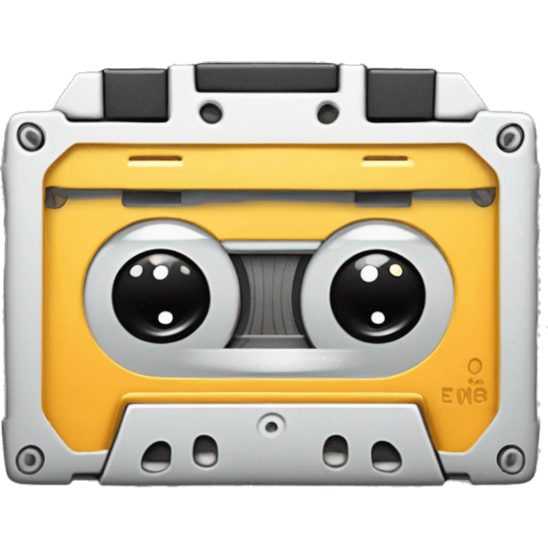 Anthropomorphized Cassette Tape:
A classic cassette tape with wide eyes and a playful grin, holding its spools like little fists. Tape unravels from one side like an arm waving, ready to throw it back to the old-school jams. emoji