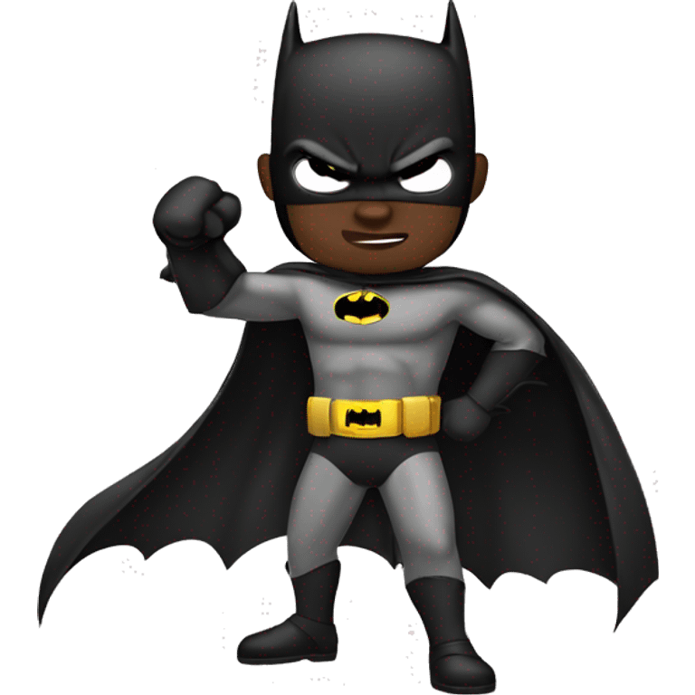 African American Batman in fighting stance emoji