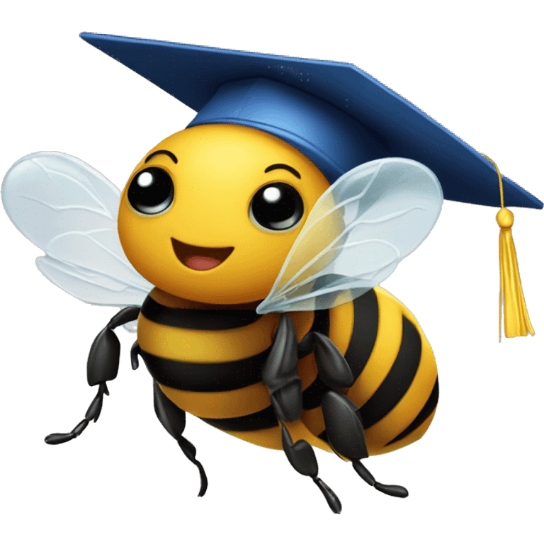 Bumble bee with a graduation cap emoji