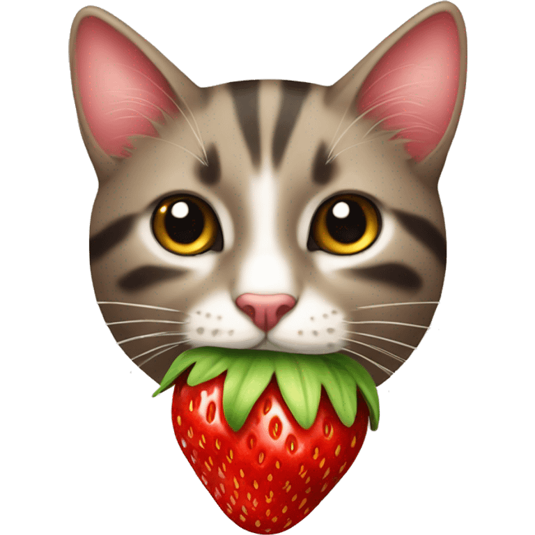 Cat strawberry  emoji