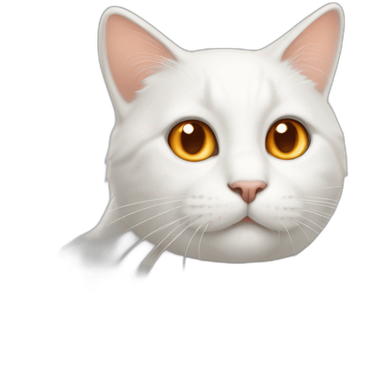 white cat orange tail emoji