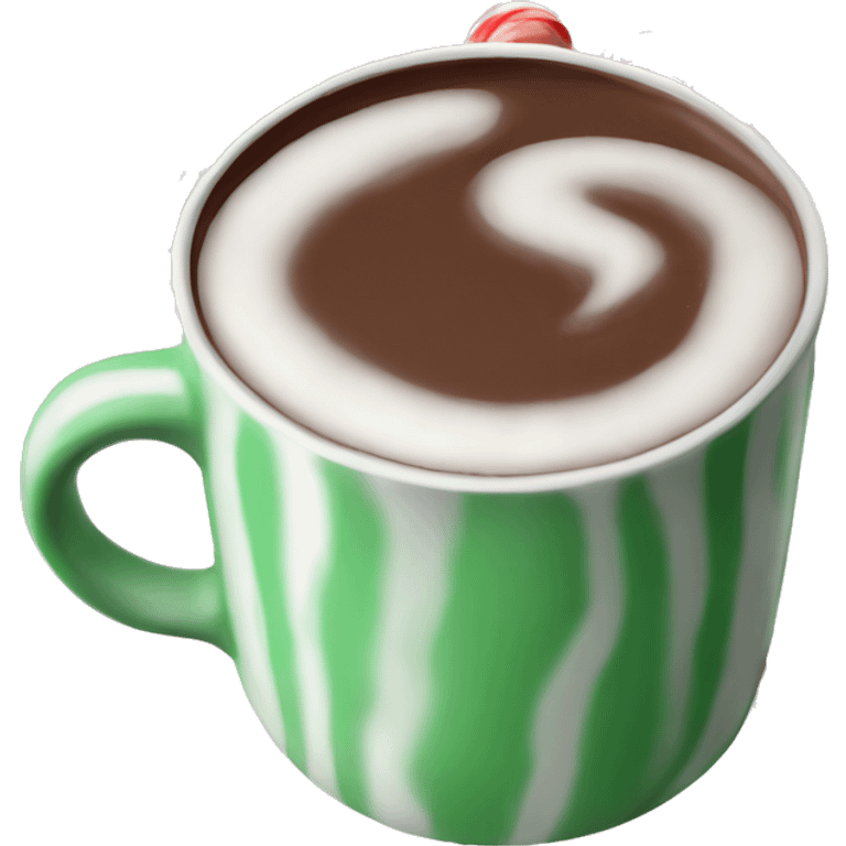 Peppermint hot chocolate peppermint on the rim emoji