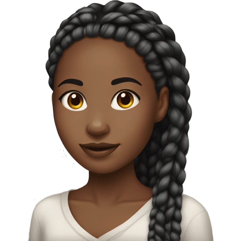 black girl with box braids emoji