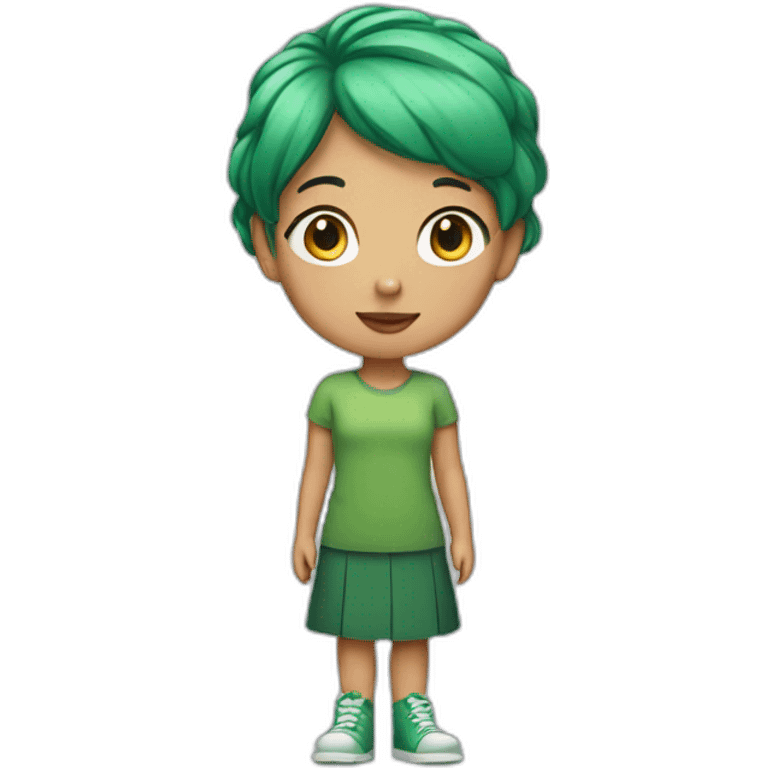 girl with short green hair emoji