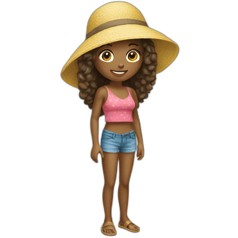 Fille à la plage  emoji