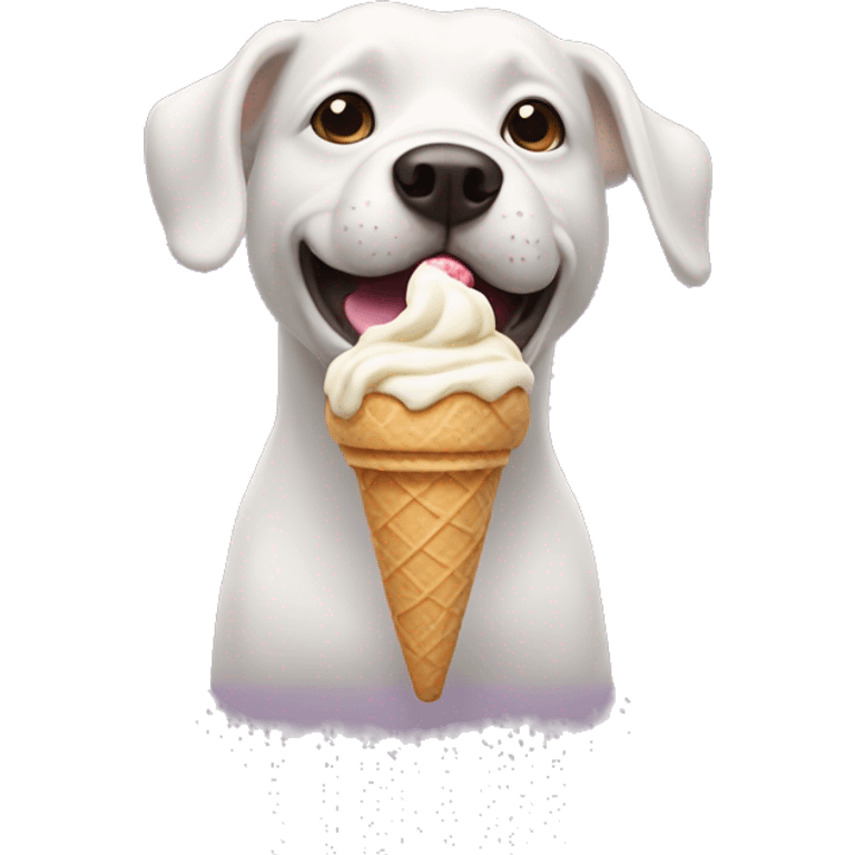 Dog eating ice cream emoji