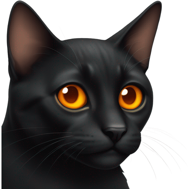 Black cat orange eyes emoji