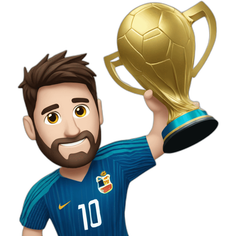 messi con la copa del mundo emoji