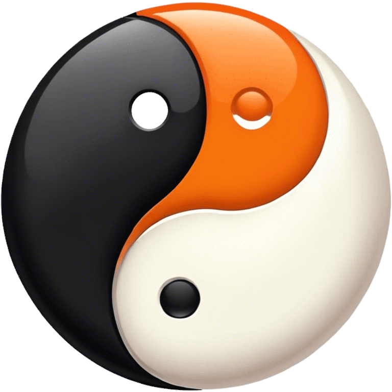 Orange and black ying yang emoji