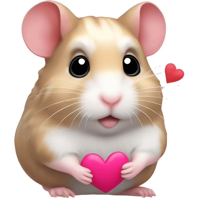 hamster con corazones rosados emoji