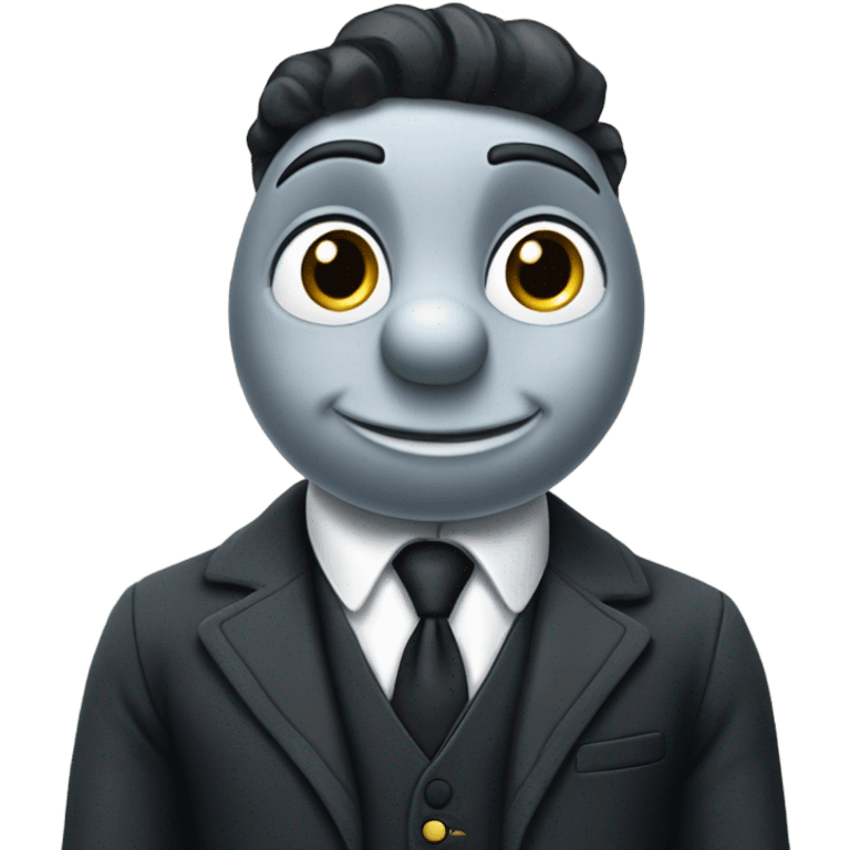 thomas the tank engine wearing a suit emoji