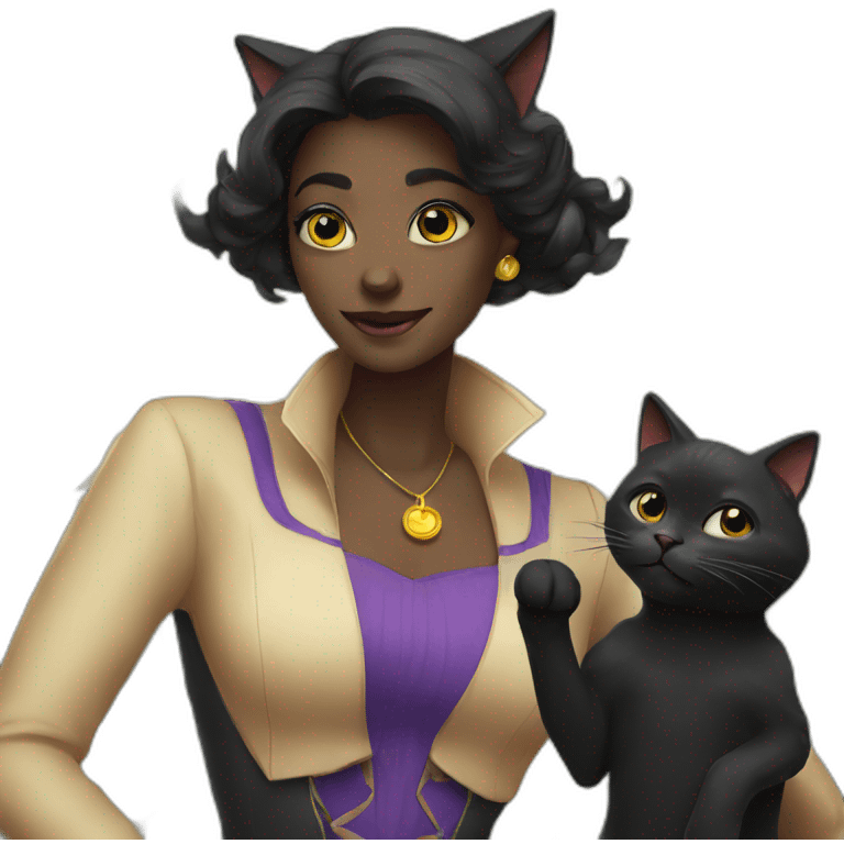 Black-cat-magic emoji