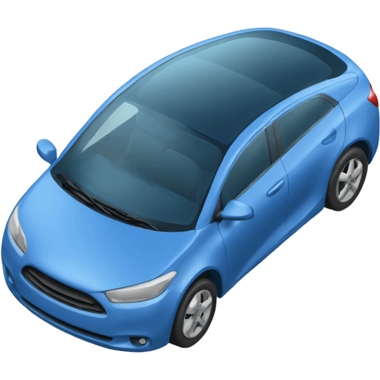 A sleek, blue vehicle with curved lines and a rounded body emoji