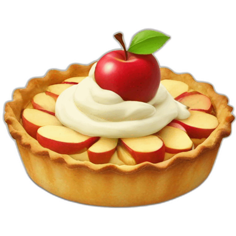 apple tart with cream emoji