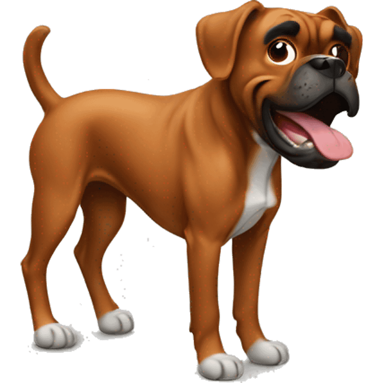 A brown boxer dog farting  emoji