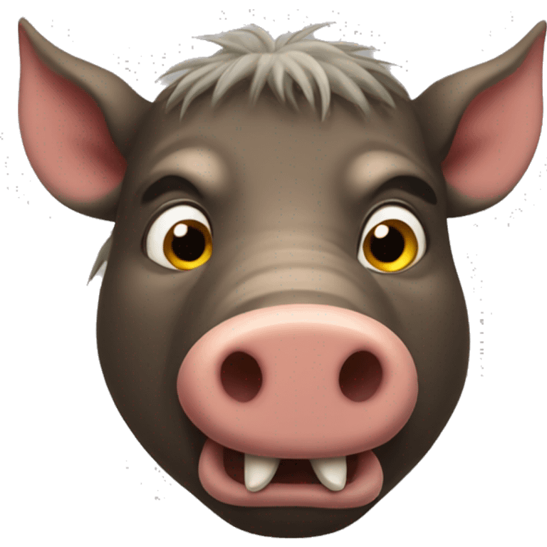 boar that is bitting its lips emoji