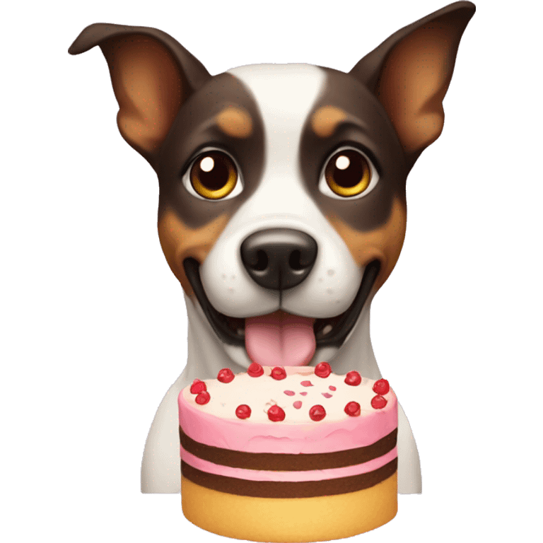 dog with cake emoji