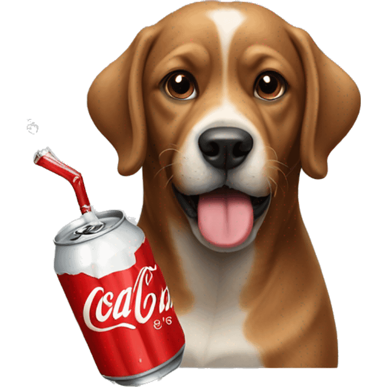 A dog that drinks a coke emoji