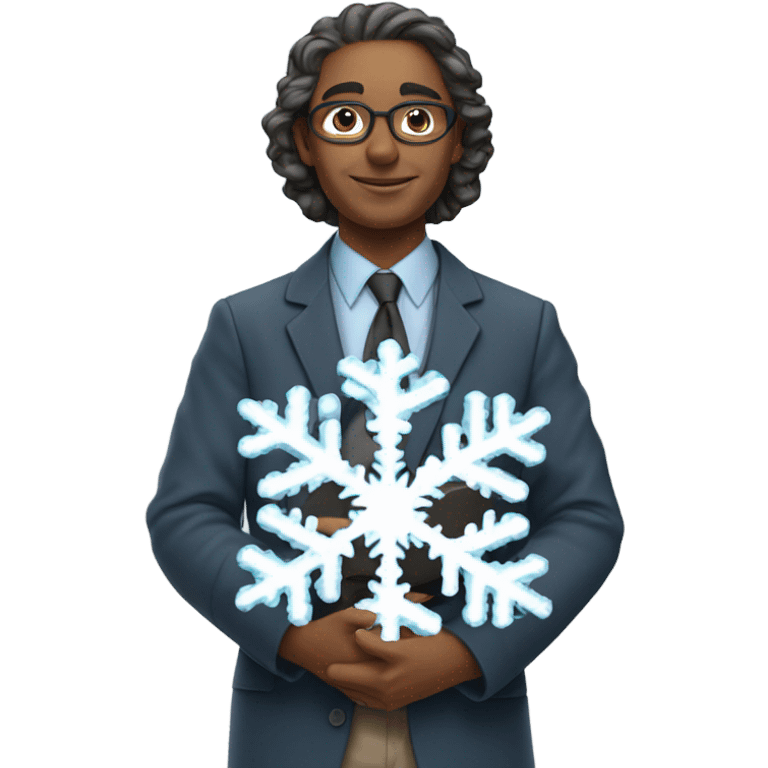 Teacher on a snowflake emoji