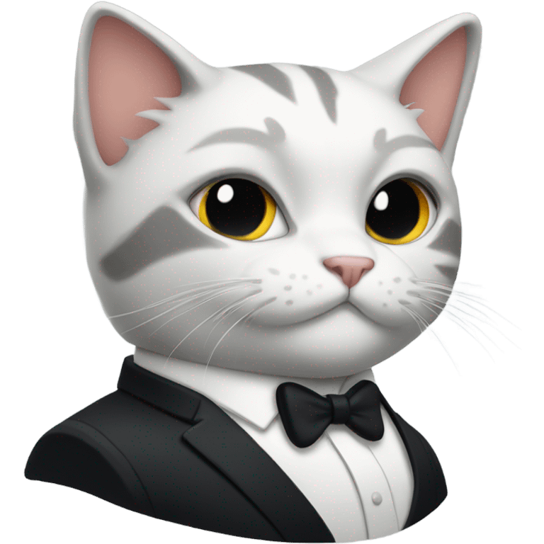 A ninja cat with a tuxedo emoji