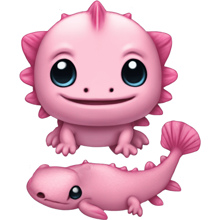 pink cute axolotl stitch chibi emoji